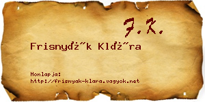 Frisnyák Klára névjegykártya