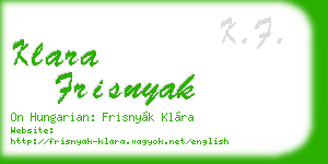 klara frisnyak business card