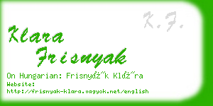 klara frisnyak business card